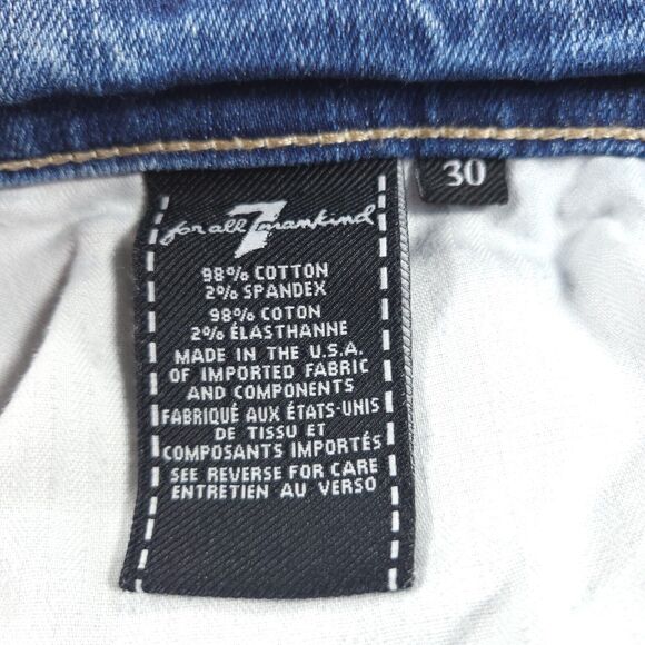 7 For All Mankind Casual Button Fly Medium Wash Jeans Womens Size 30 Blue - Picture 7 of 9